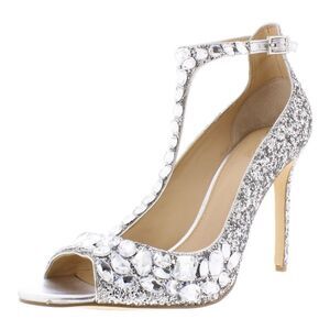 Jewel Badgley Mischka Silver Sandals